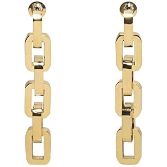 Eddie Borgo Supra Link Earrings 12k Gold -New - Picture 1 of 7